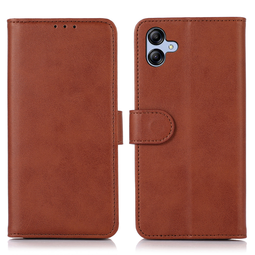 For Samsung Galaxy A05 4G Case Cowhide Texture Anti-Scratch Leather Phone Stand Cover Wallet