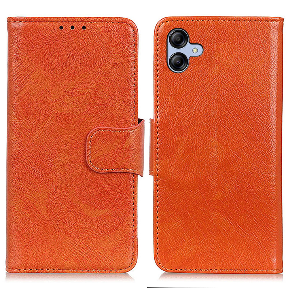 For Samsung Galaxy A05 4G Case Nappa Texture Split Leather Foldable Stand Phone Cover