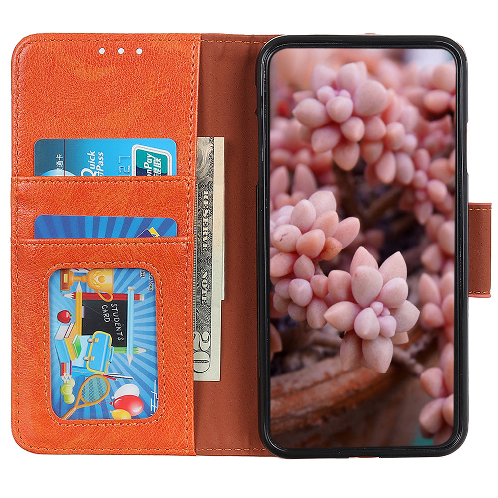 For Samsung Galaxy A05 4G Case Nappa Texture Split Leather Foldable Stand Phone Cover