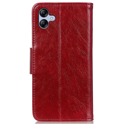 For Samsung Galaxy A05 4G Case Nappa Texture Split Leather Foldable Stand Phone Cover