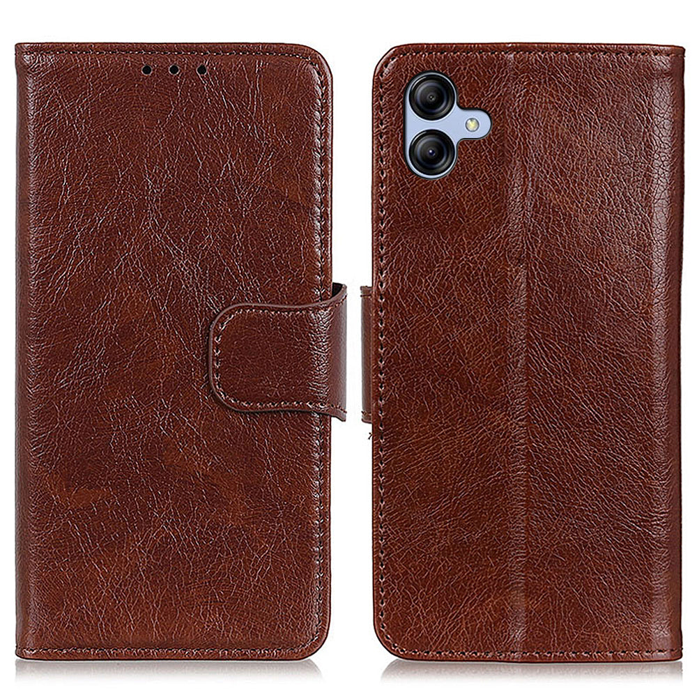 For Samsung Galaxy A05 4G Case Nappa Texture Split Leather Foldable Stand Phone Cover