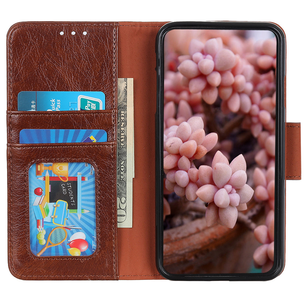 For Samsung Galaxy A05 4G Case Nappa Texture Split Leather Foldable Stand Phone Cover