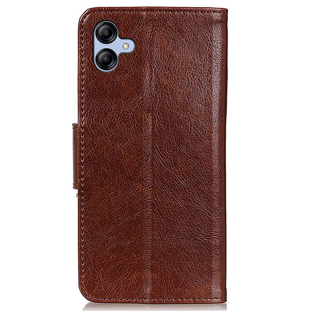 For Samsung Galaxy A05 4G Case Nappa Texture Split Leather Foldable Stand Phone Cover