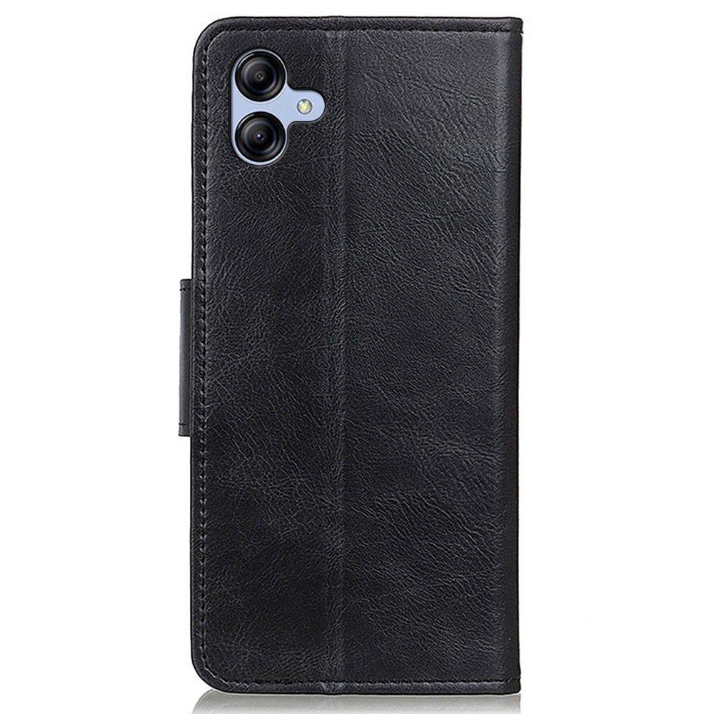 For Samsung Galaxy A05 4G Case PU Leather Shell Crazy Horse Texture Phone Cover