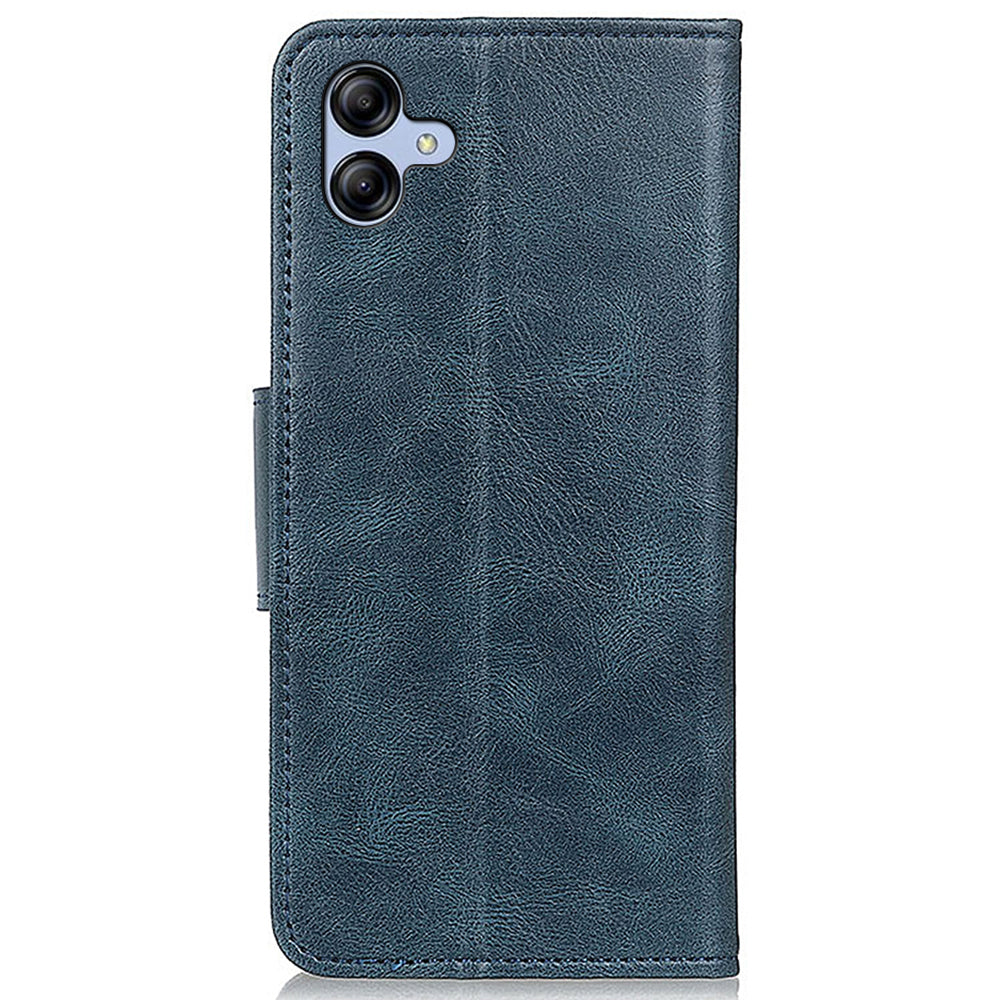 For Samsung Galaxy A05 4G Case PU Leather Shell Crazy Horse Texture Phone Cover