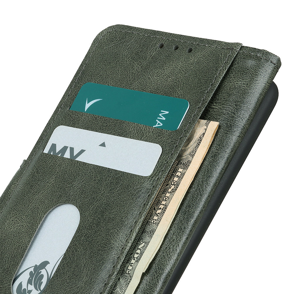 For Samsung Galaxy A05 4G Case PU Leather Shell Crazy Horse Texture Phone Cover