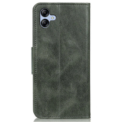 For Samsung Galaxy A05 4G Case PU Leather Shell Crazy Horse Texture Phone Cover