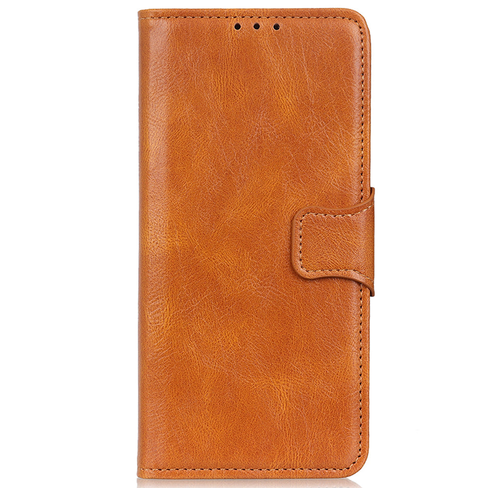 For Samsung Galaxy A05 4G Case PU Leather Shell Crazy Horse Texture Phone Cover