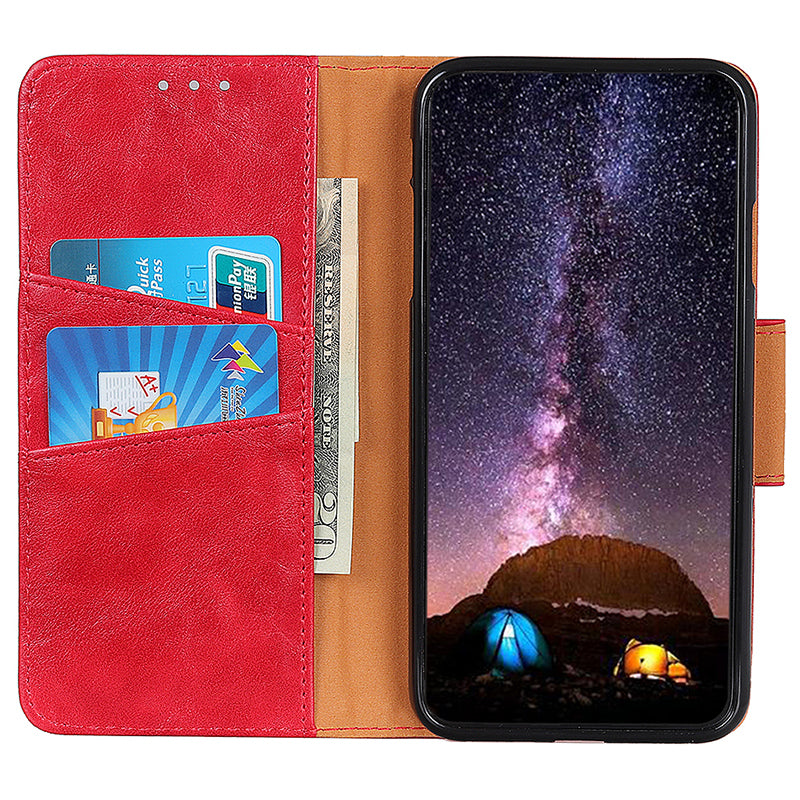 For Samsung Galaxy A05 4G Case Split Leather Crazy Horse Texture Wallet Phone Cover