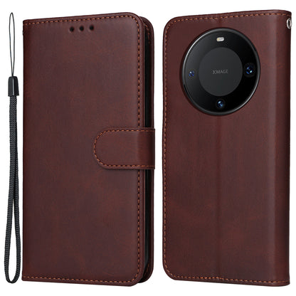 For Huawei Mate 60 Pro Case Calf Texture Wallet Stand PU Leather Protection Cell Phone Cover