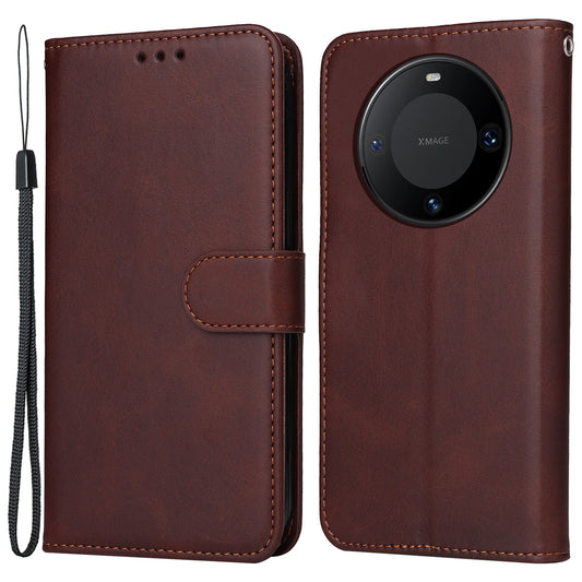 For Huawei Mate 60 Pro Case Calf Texture Wallet Stand PU Leather Protection Cell Phone Cover