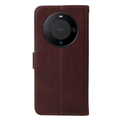 For Huawei Mate 60 Pro Case Calf Texture Wallet Stand PU Leather Protection Cell Phone Cover