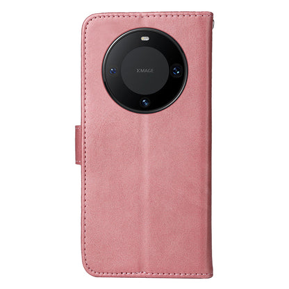 For Huawei Mate 60 Pro Case Calf Texture Wallet Stand PU Leather Protection Cell Phone Cover