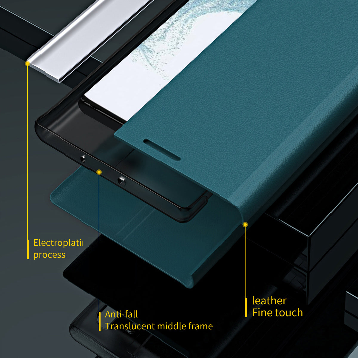 For Samsung Galaxy M34 5G / F34 5G Case PU Leather Electroplating Stand Cover