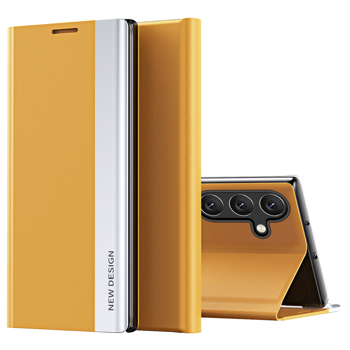 For Samsung Galaxy M34 5G / F34 5G Case PU Leather Electroplating Stand Cover