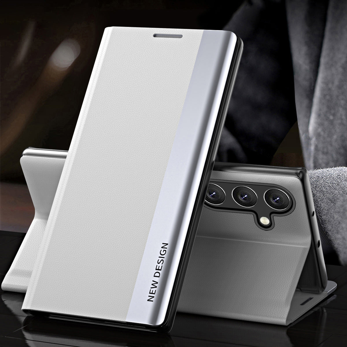 For Samsung Galaxy M34 5G / F34 5G Case PU Leather Electroplating Stand Cover