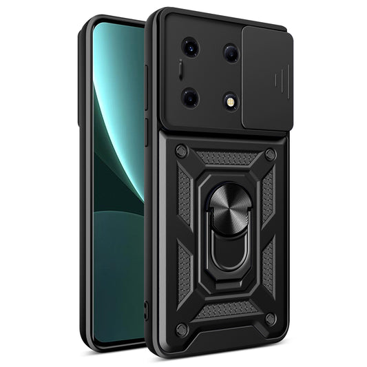 For Infinix Note 30 VIP 5G Case PC+TPU Kickstand Phone Cover with Slide Lens Lid