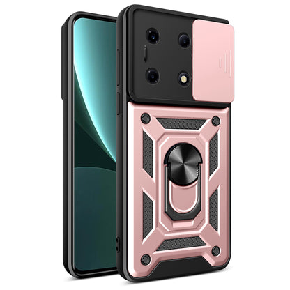 For Infinix Note 30 VIP 5G Case PC+TPU Kickstand Phone Cover with Slide Lens Lid