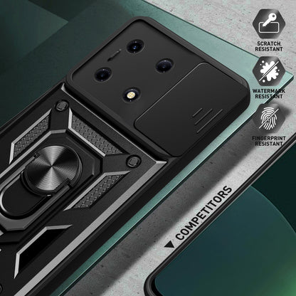 For Infinix Note 30 VIP 5G Case PC+TPU Kickstand Phone Cover with Slide Lens Lid