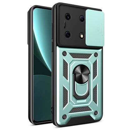 For Infinix Note 30 VIP 5G Case PC+TPU Kickstand Phone Cover with Slide Lens Lid