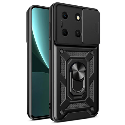 For Infinix Note 30i 4G Cover PC+TPU Slide Lens Guard Phone Case with Kickstand
