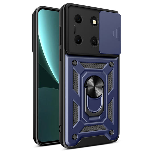 For Infinix Note 30i 4G Cover PC+TPU Slide Lens Guard Phone Case with Kickstand