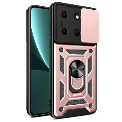 For Infinix Note 30i 4G Cover PC+TPU Slide Lens Guard Phone Case with Kickstand