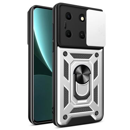 For Infinix Note 30i 4G Cover PC+TPU Slide Lens Guard Phone Case with Kickstand