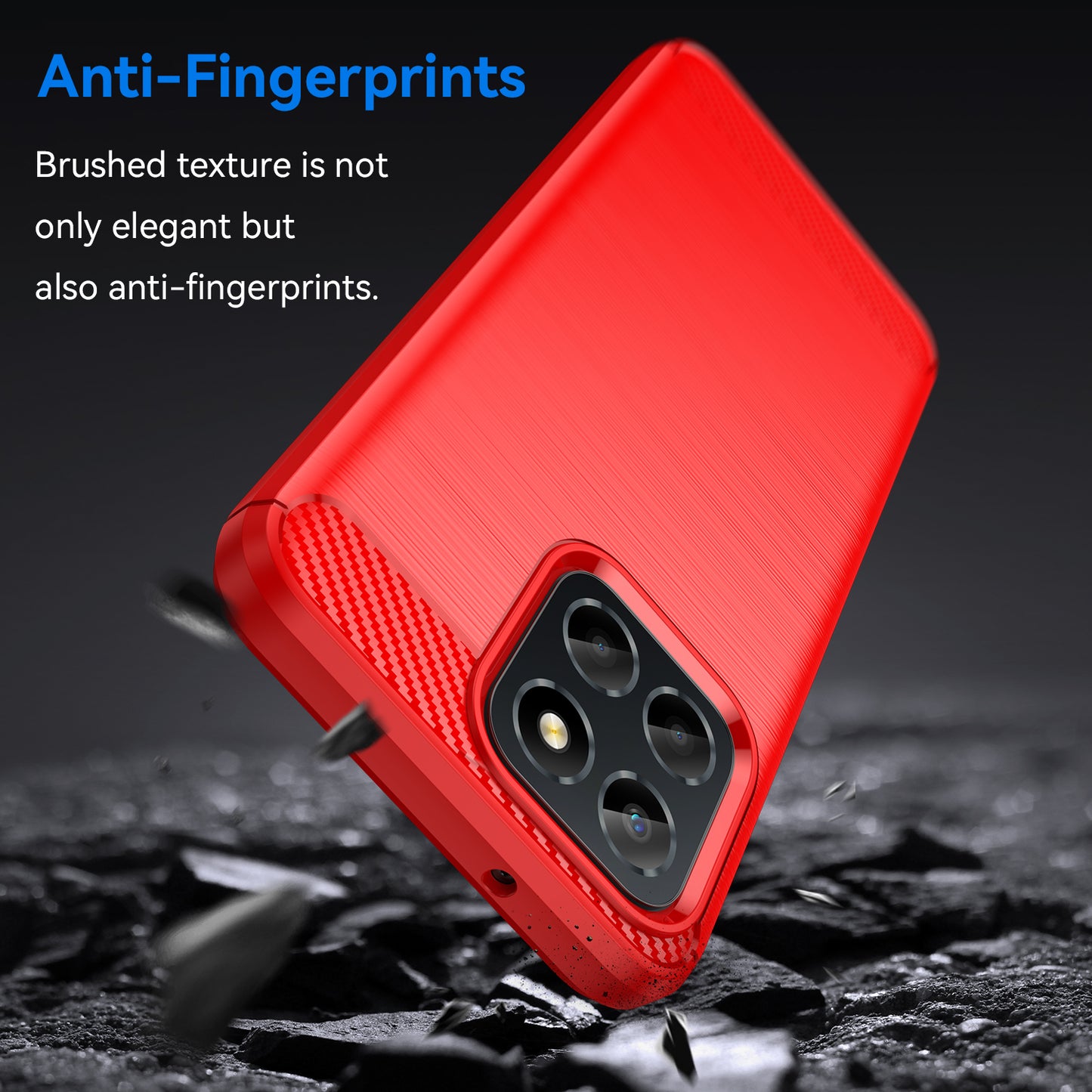 For Honor X6 4G Case Flexible TPU Phone Cover Carbon Fiber Texture Phone Shell