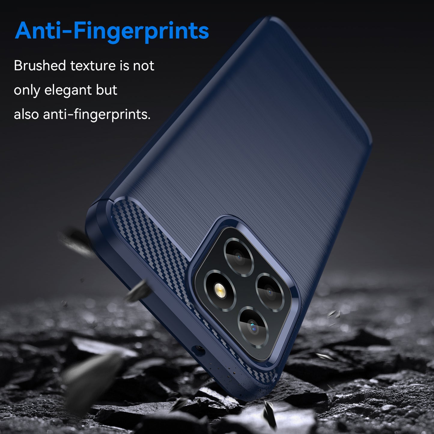 For Honor X6 4G Case Flexible TPU Phone Cover Carbon Fiber Texture Phone Shell