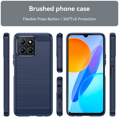 For Honor X6 4G Case Flexible TPU Phone Cover Carbon Fiber Texture Phone Shell