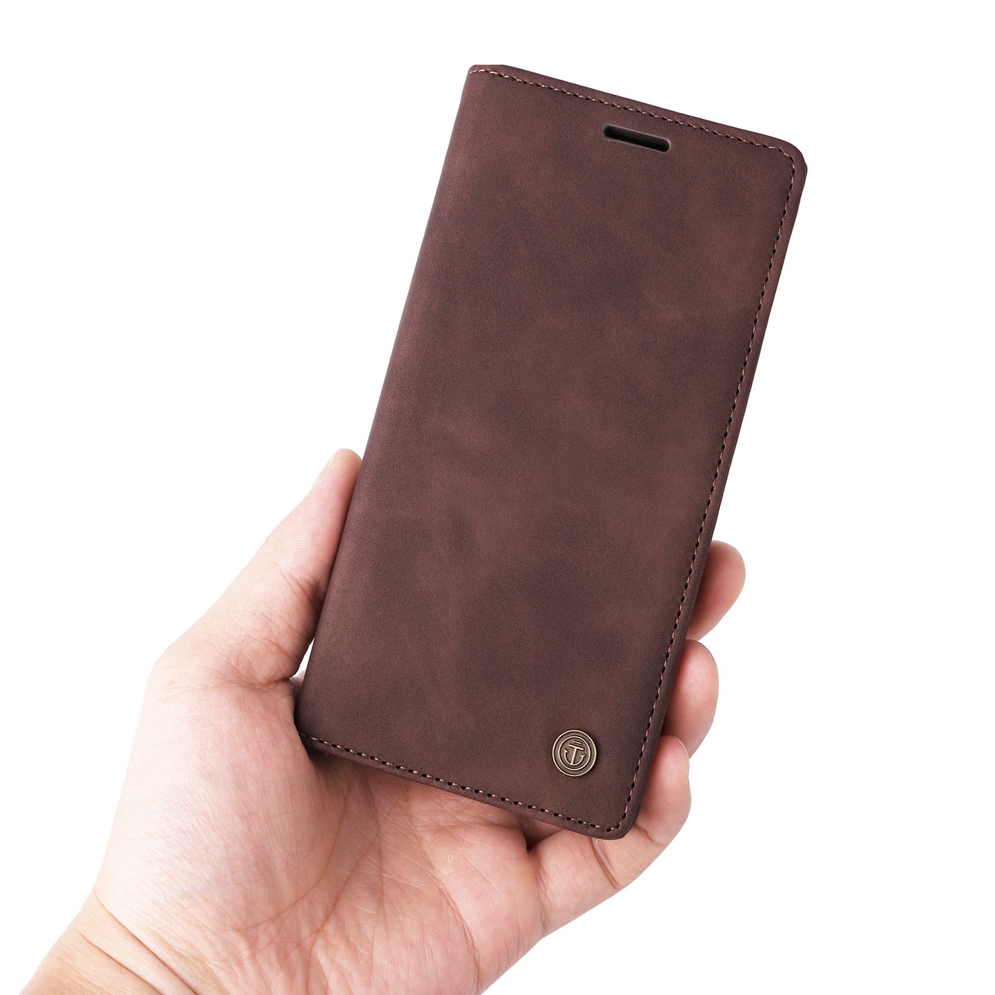 006 Series For Samsung Galaxy S23+ Case PU Leather Sucker Closure Phone Stand Cover