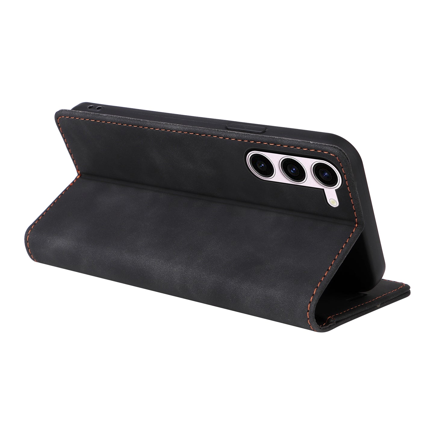 006 Series For Samsung Galaxy S23+ Case PU Leather Sucker Closure Phone Stand Cover