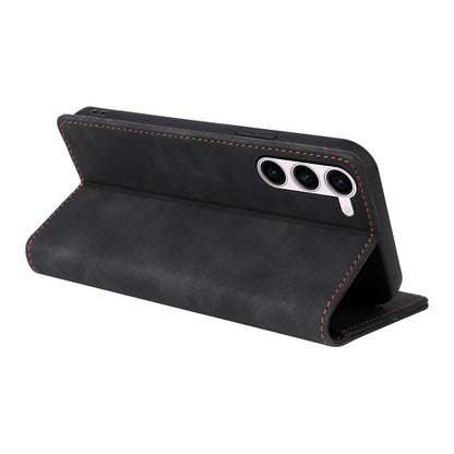 006 Series For Samsung Galaxy S23+ Case PU Leather Sucker Closure Phone Stand Cover