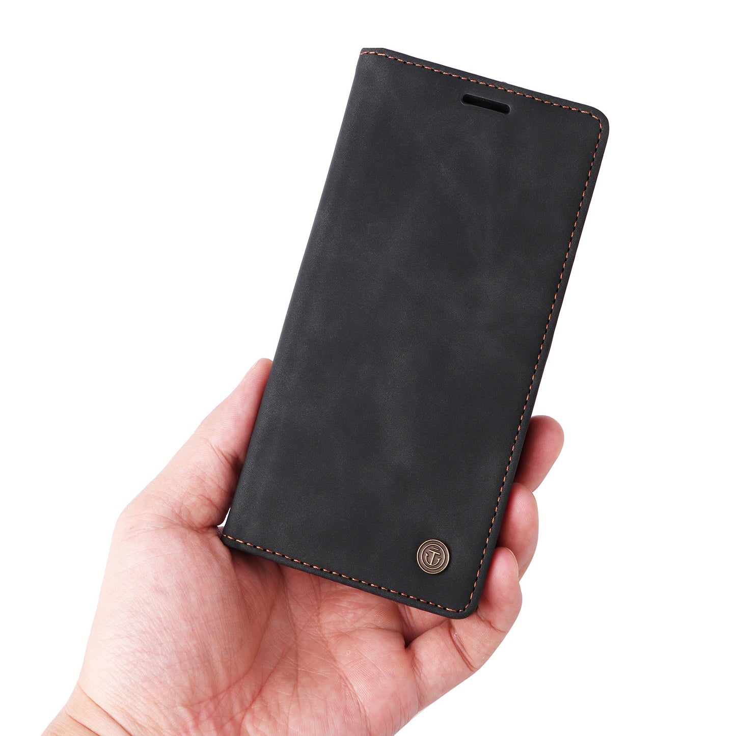 006 Series For Samsung Galaxy S23+ Case PU Leather Sucker Closure Phone Stand Cover
