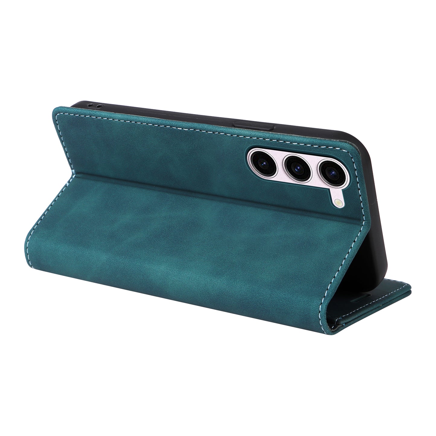 006 Series For Samsung Galaxy S23+ Case PU Leather Sucker Closure Phone Stand Cover