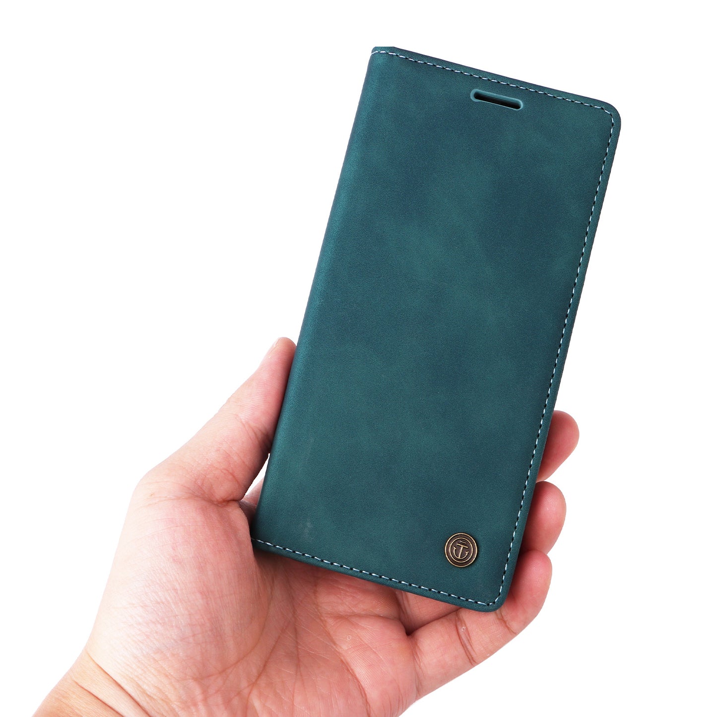 006 Series For Samsung Galaxy S23+ Case PU Leather Sucker Closure Phone Stand Cover