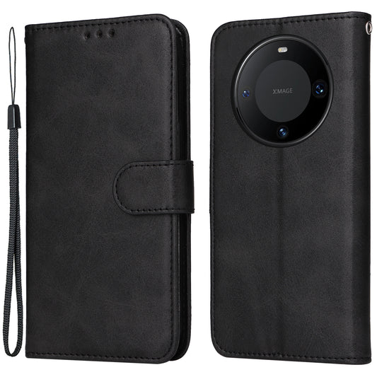 For Huawei Mate 60 Case Calf Texture Wallet Stand PU Leather Slim-fit Phone Cover