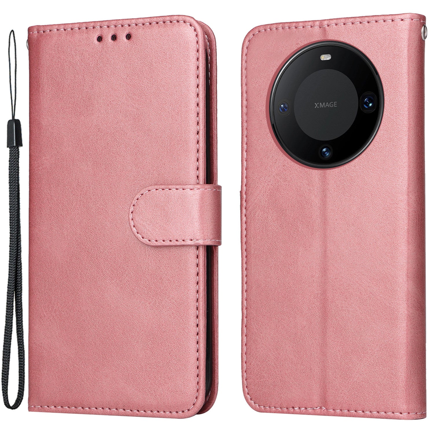 For Huawei Mate 60 Case Calf Texture Wallet Stand PU Leather Slim-fit Phone Cover