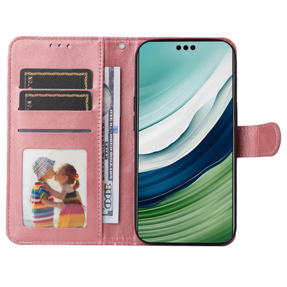 For Huawei Mate 60 Case Calf Texture Wallet Stand PU Leather Slim-fit Phone Cover