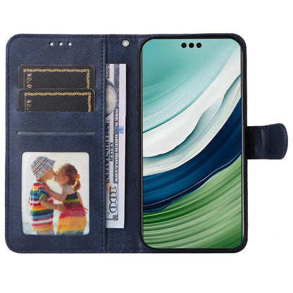 For Huawei Mate 60 Case Calf Texture Wallet Stand PU Leather Slim-fit Phone Cover