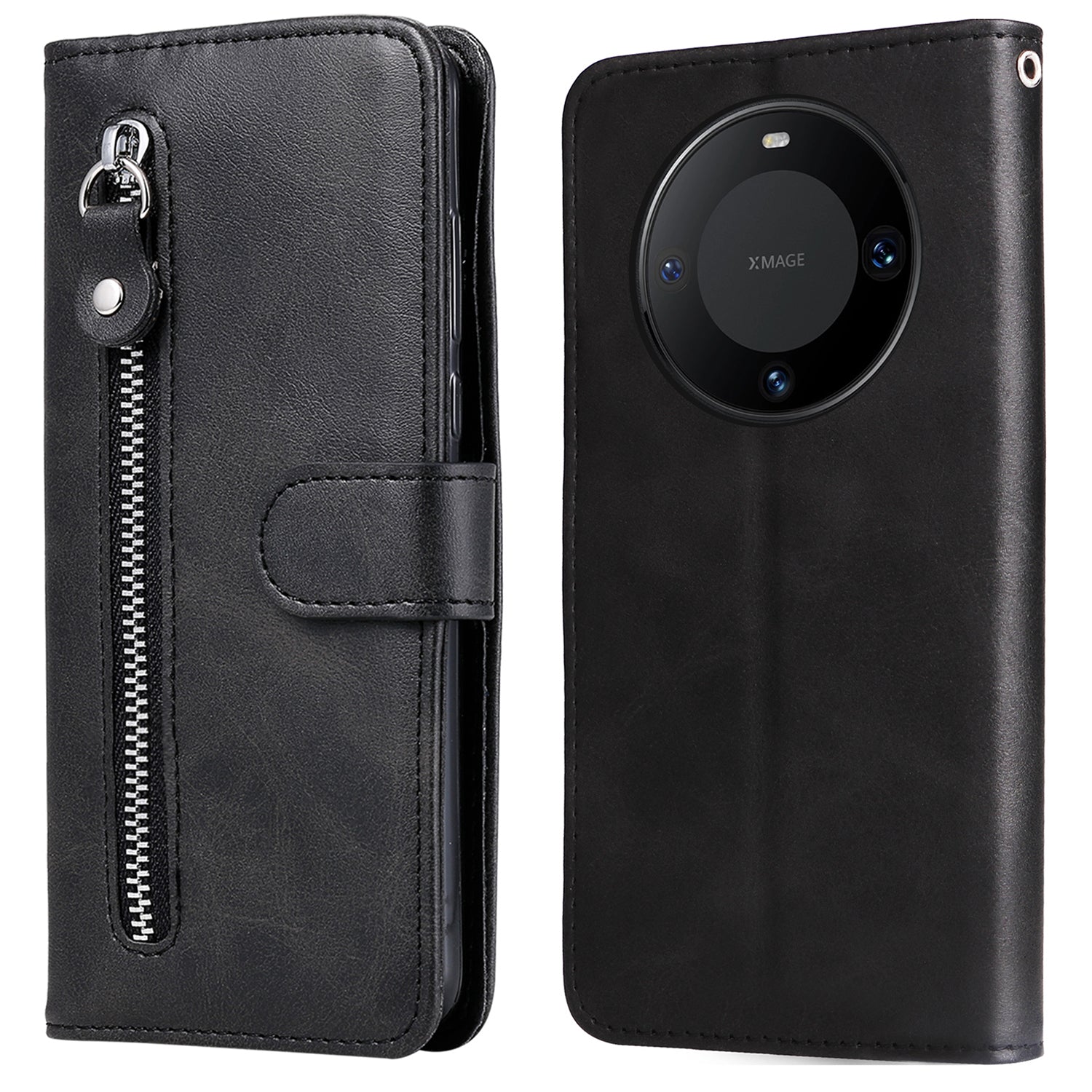 For Huawei Mate 60 Case Anti-Scratch Shell Zipper Pocket Wallet Stand Phone Cover