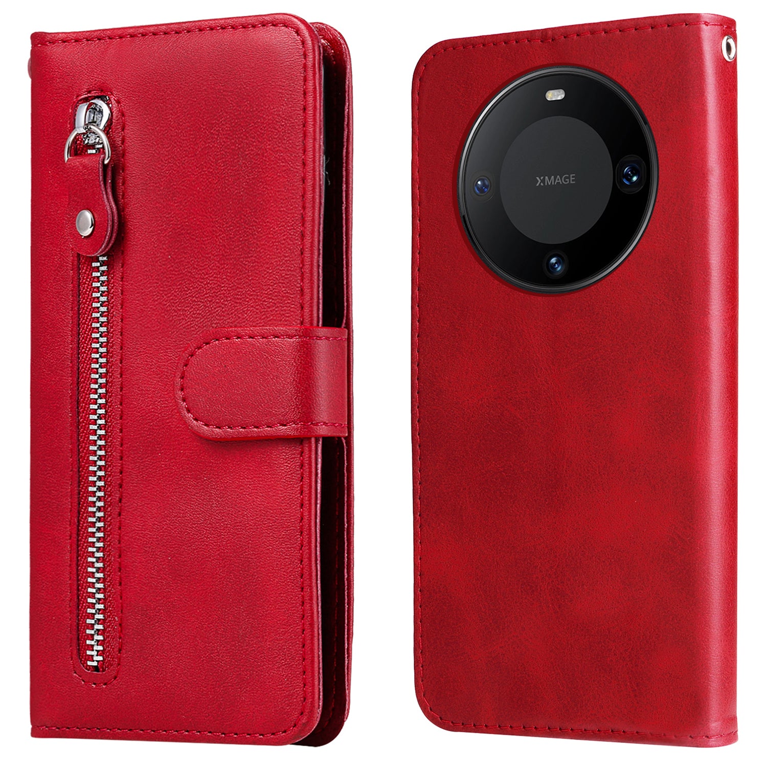 For Huawei Mate 60 Case Anti-Scratch Shell Zipper Pocket Wallet Stand Phone Cover