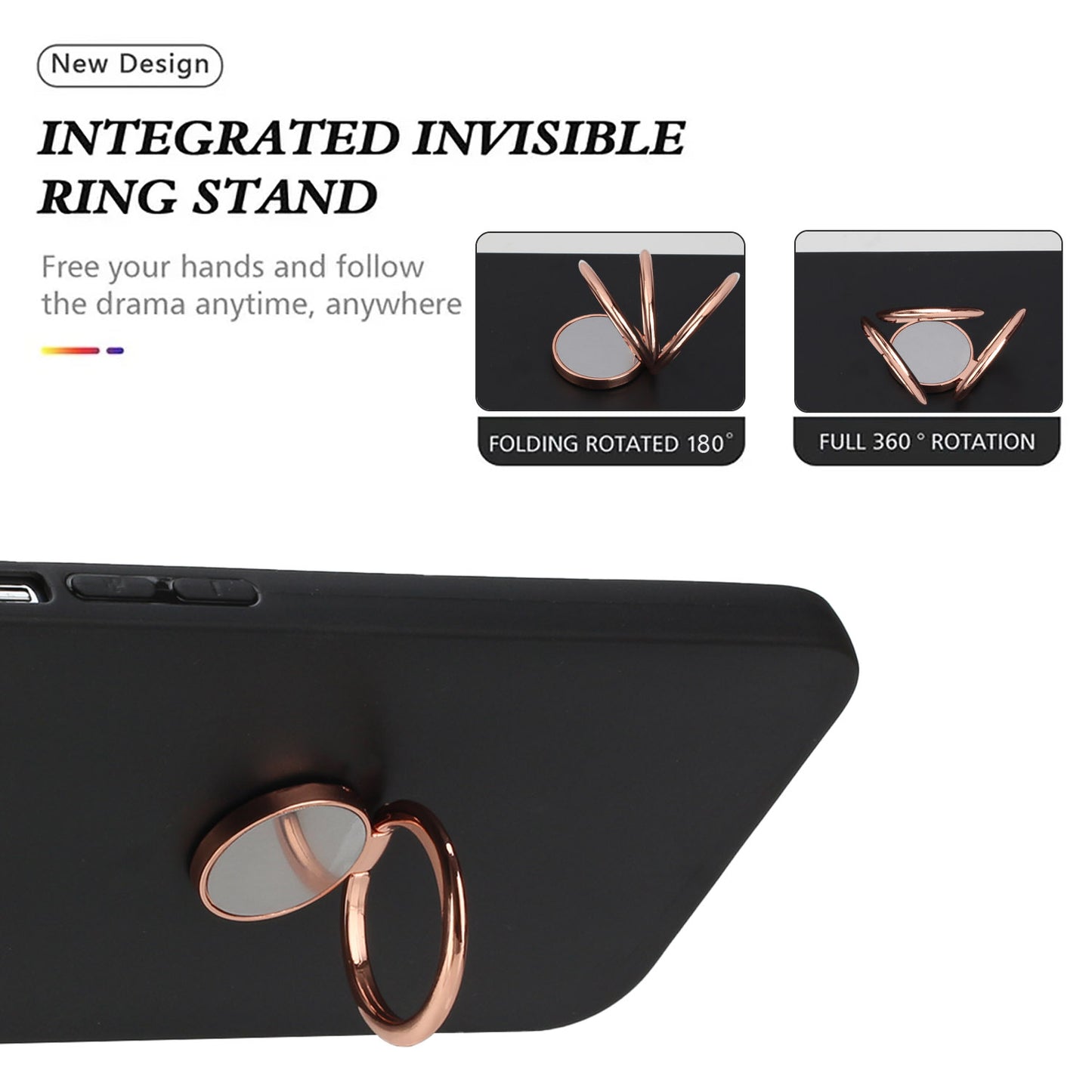 For Samsung Galaxy A05s 4G Case Matte TPU Protective Phone Cover with Ring Kickstand