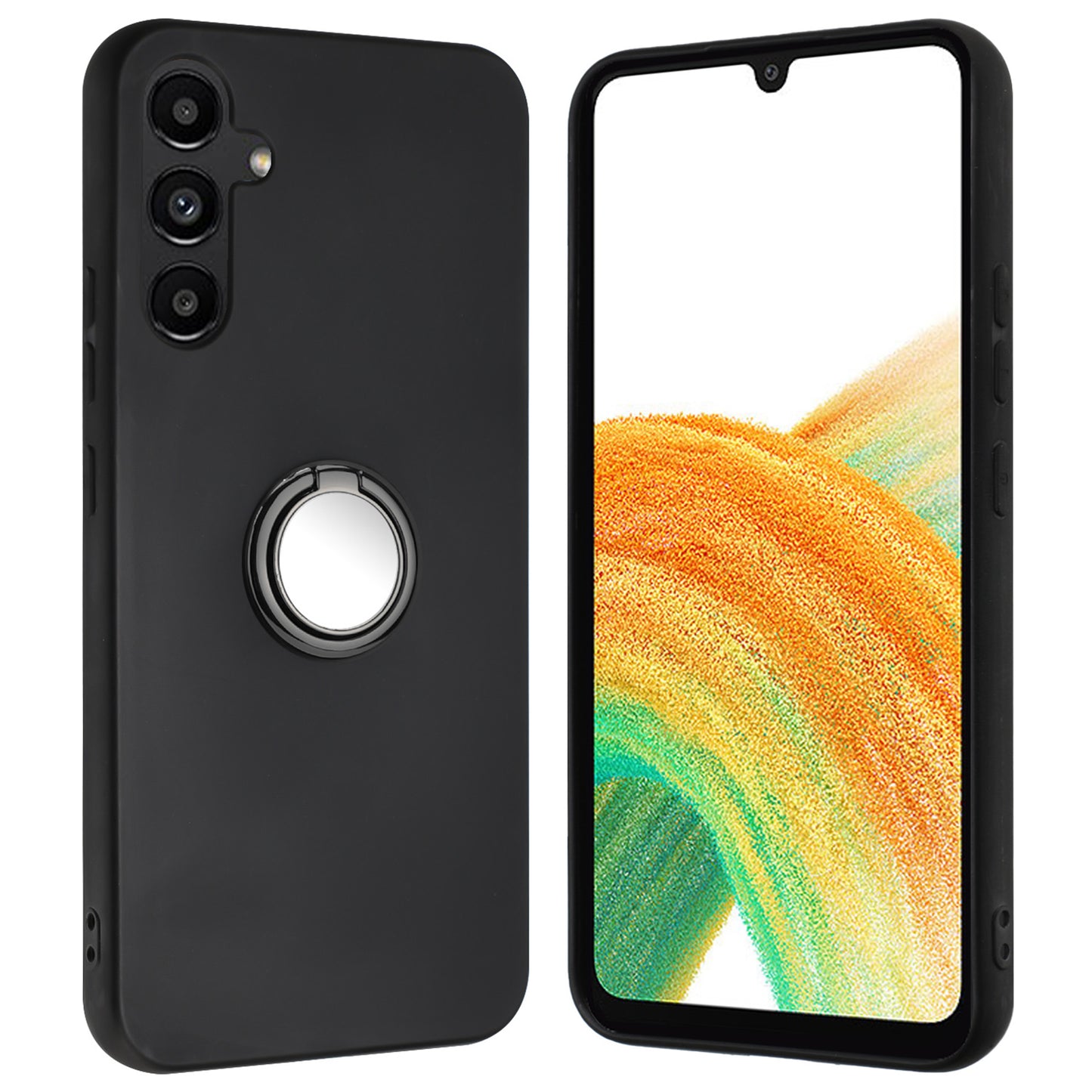 For Samsung Galaxy A05s 4G Case Matte TPU Protective Phone Cover with Ring Kickstand