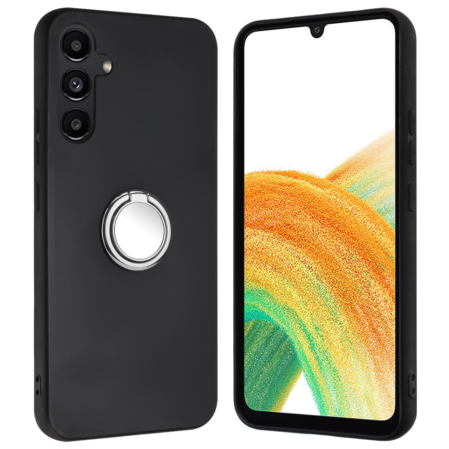 For Samsung Galaxy A05s 4G Case Matte TPU Protective Phone Cover with Ring Kickstand