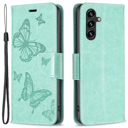 For Samsung Galaxy A15 4G Case Butterfly Imprinted PU Leather Wallet Cover