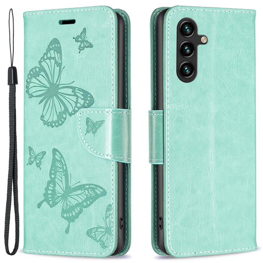 For Samsung Galaxy A15 4G Case Butterfly Imprinted PU Leather Wallet Cover