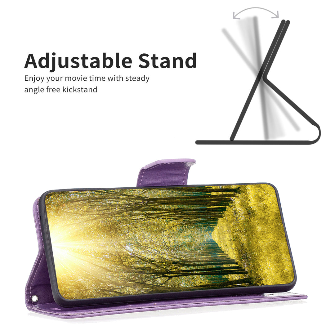 For Samsung Galaxy A15 4G Case Butterfly Imprinted PU Leather Wallet Cover