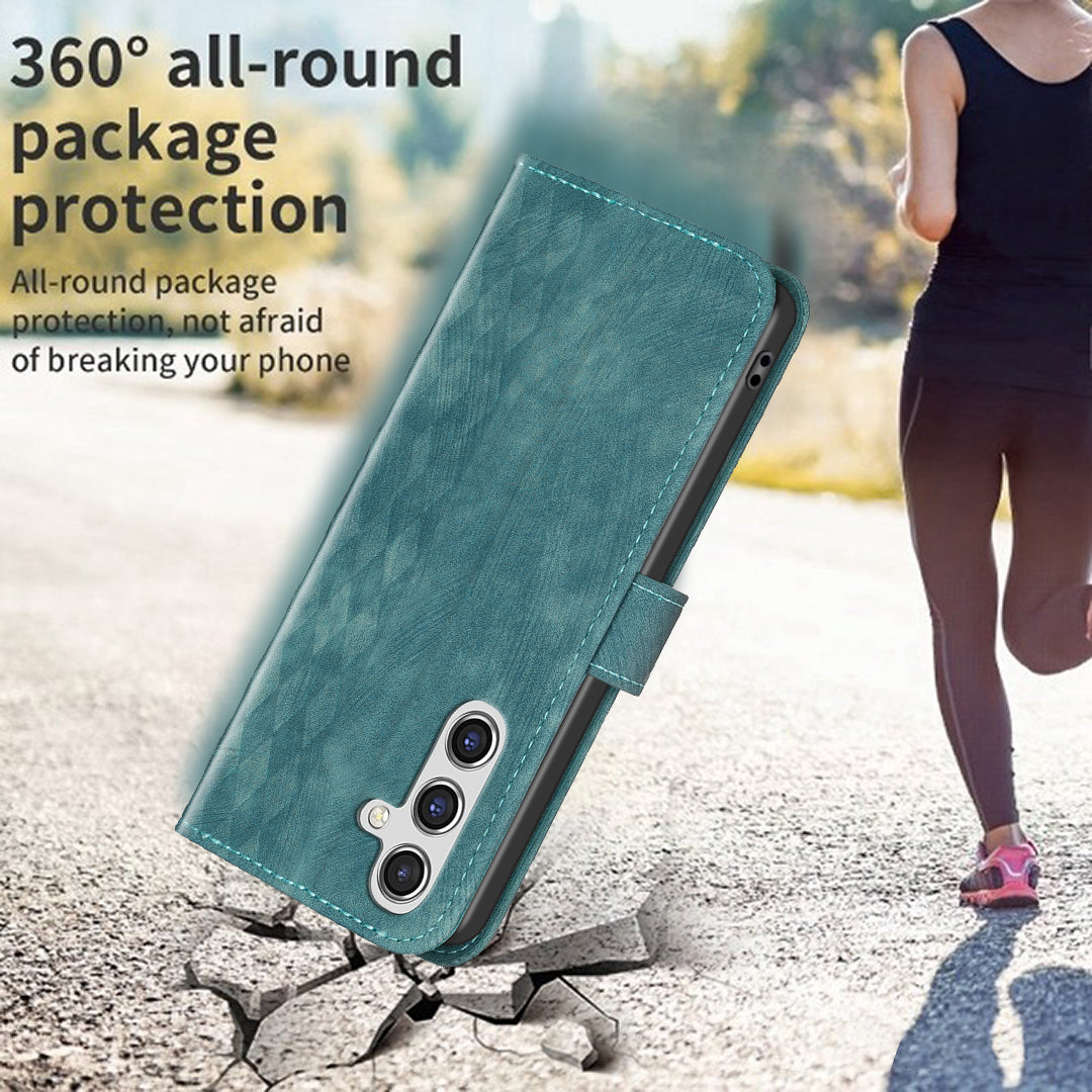 For Samsung Galaxy A15 4G Case Imprinted PU Leather Phone Stand Wallet Cover